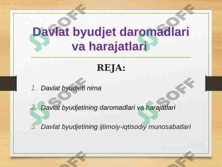 Davlat byudjet daromadlari va harajatlari