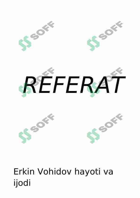 Referat Erkin Vohidov