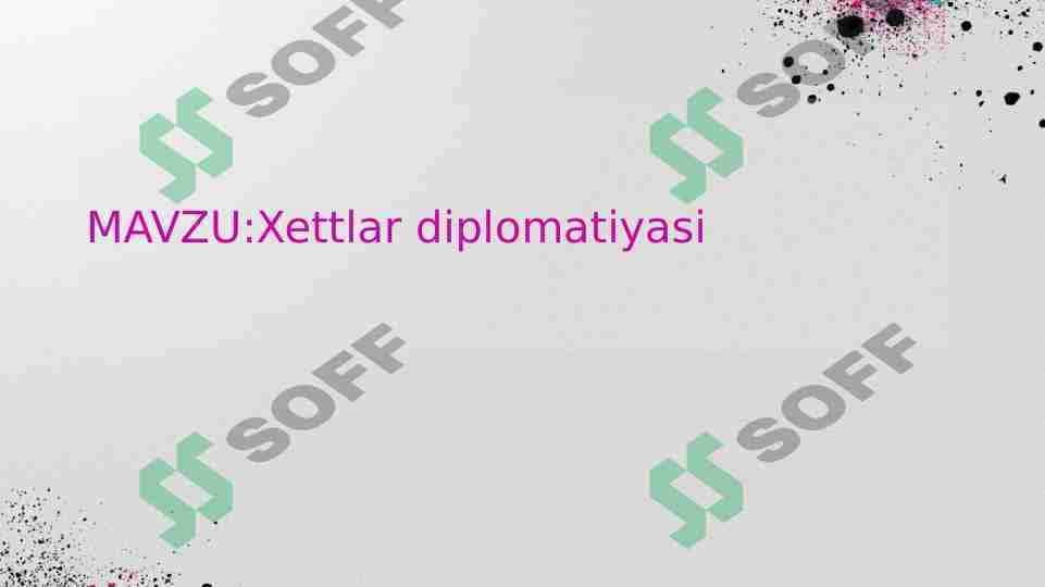 qadimgi xetlar diplomatiyasi