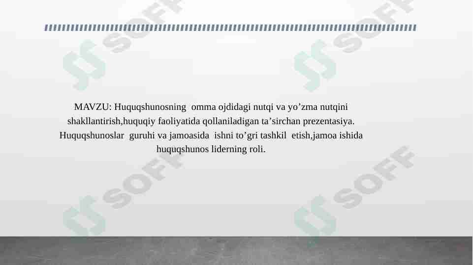 huquqshunosning omma oldida nutq shakllantirishi