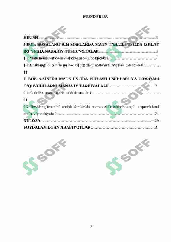 O'zbek tili metodikasi. 5 sinfda matn ustida ishlash usullari