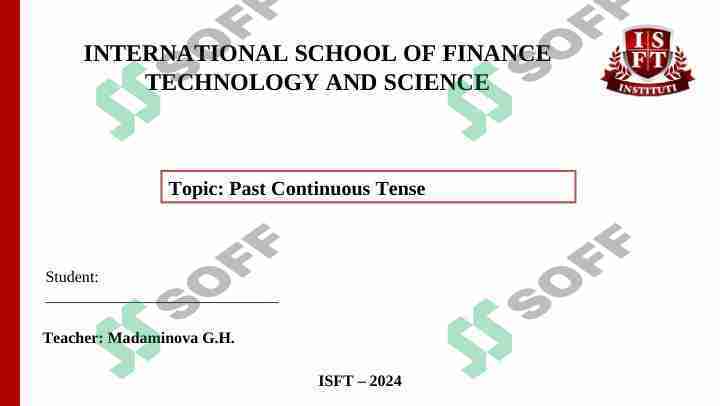 Past Continuous Tense