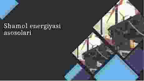 Shamol energiyasi asosolari