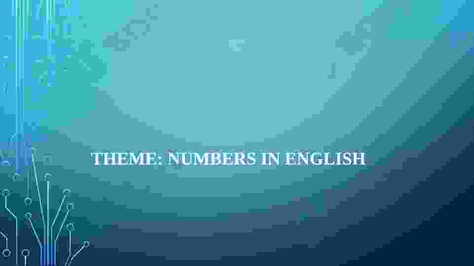 Numbers in English