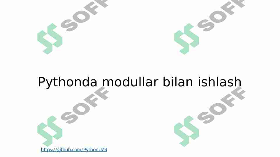 Pythonda modullar(package) bilan ishlash
