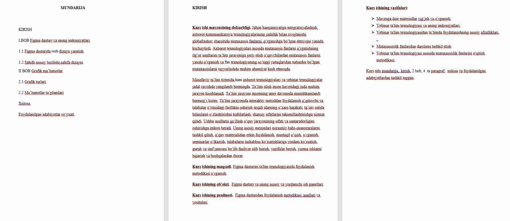 Figma dasturi yordamida Web sahifada grafik ma’lumotlarni aks ettirish