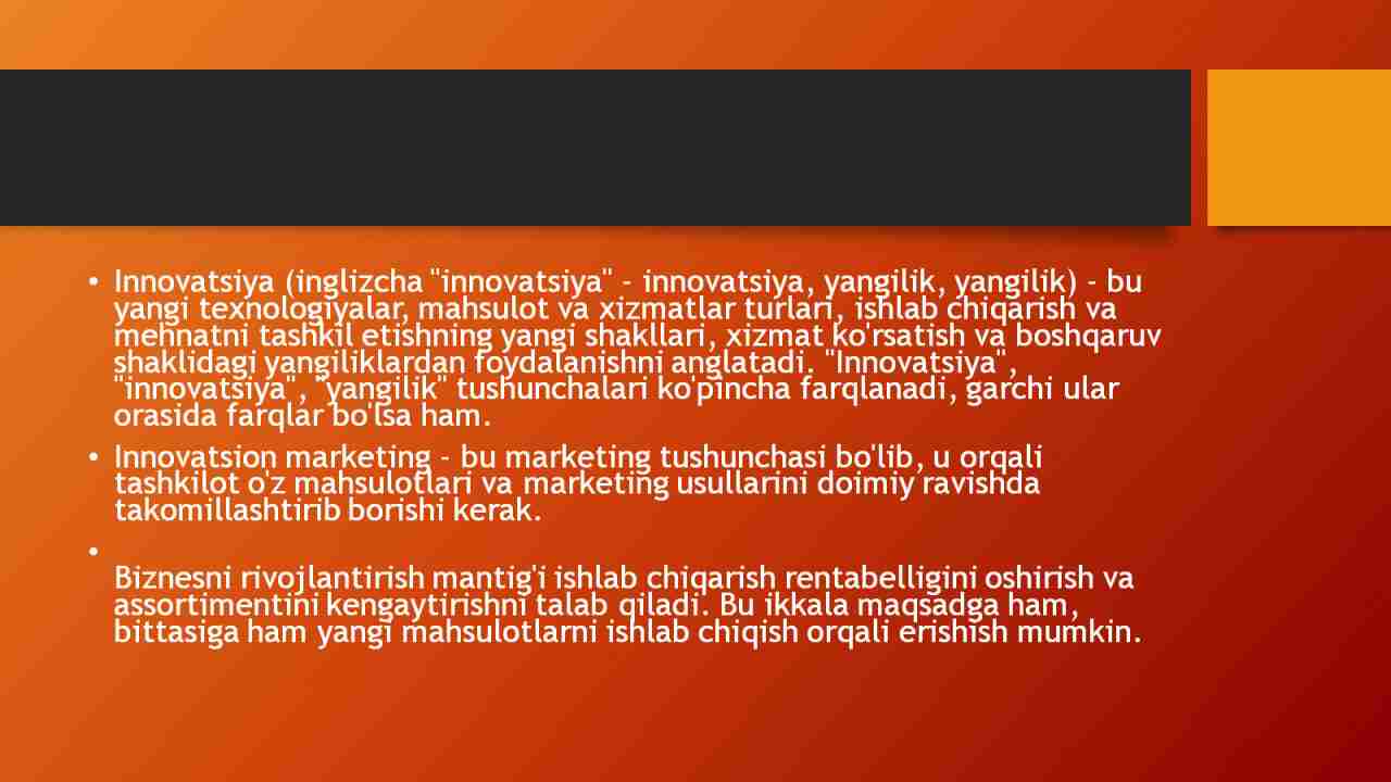 Korxonalarda eksport salohiyatini oshirishda innovatsion marketing texnologiyalaridan samarali foydalanish