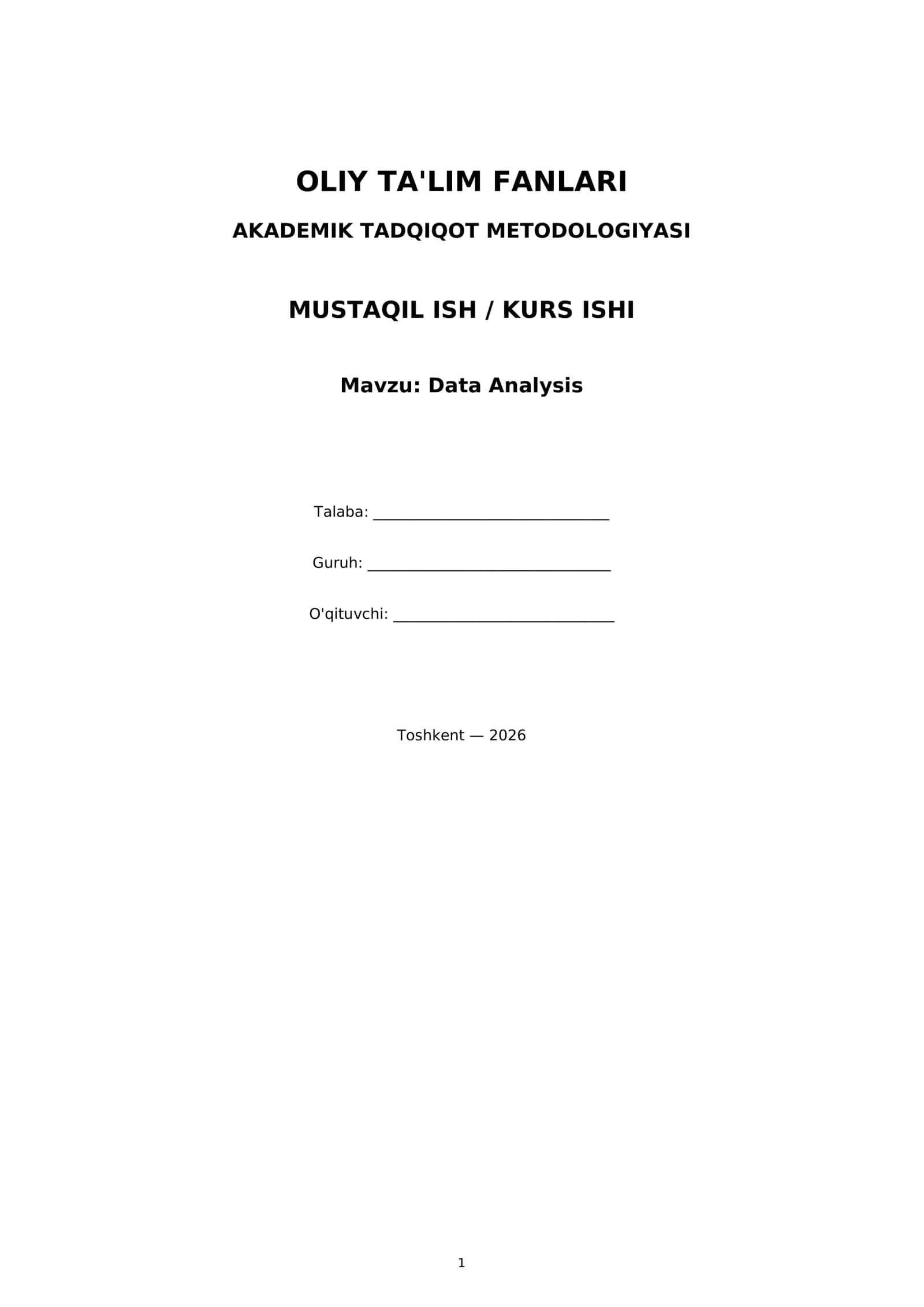 Data Analysis