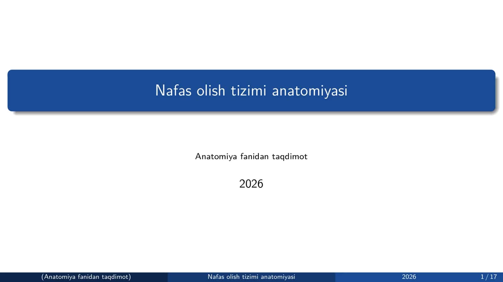 Nafas olish tizimi anatomiyasi