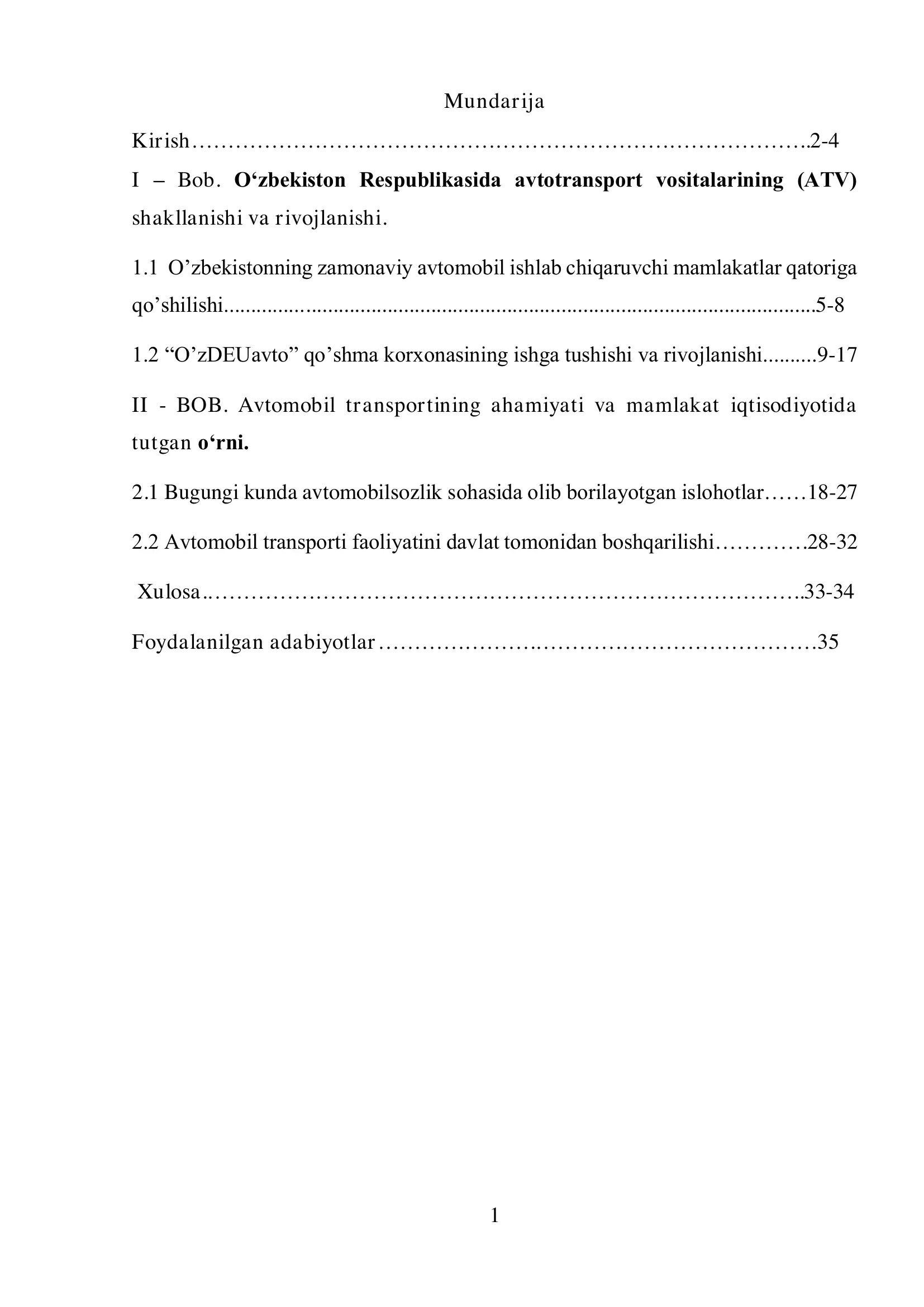 Mustaqil O’zbekiston milliy iqtisodiyotini rivojlantirish