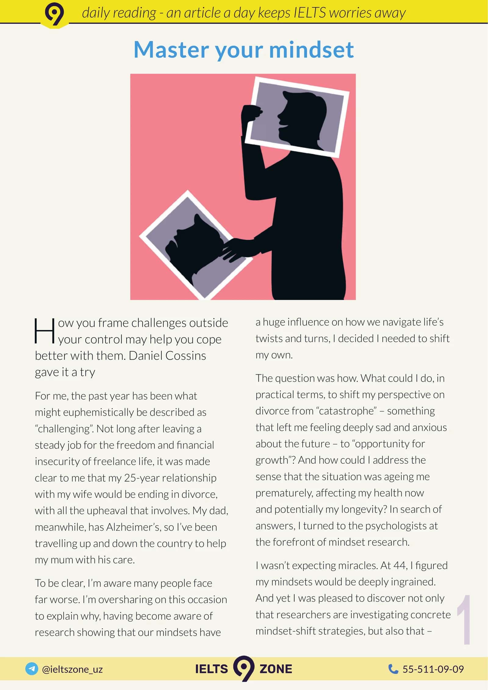 Daily Reading - An Article A Day Keeps IELTS Worries Away
