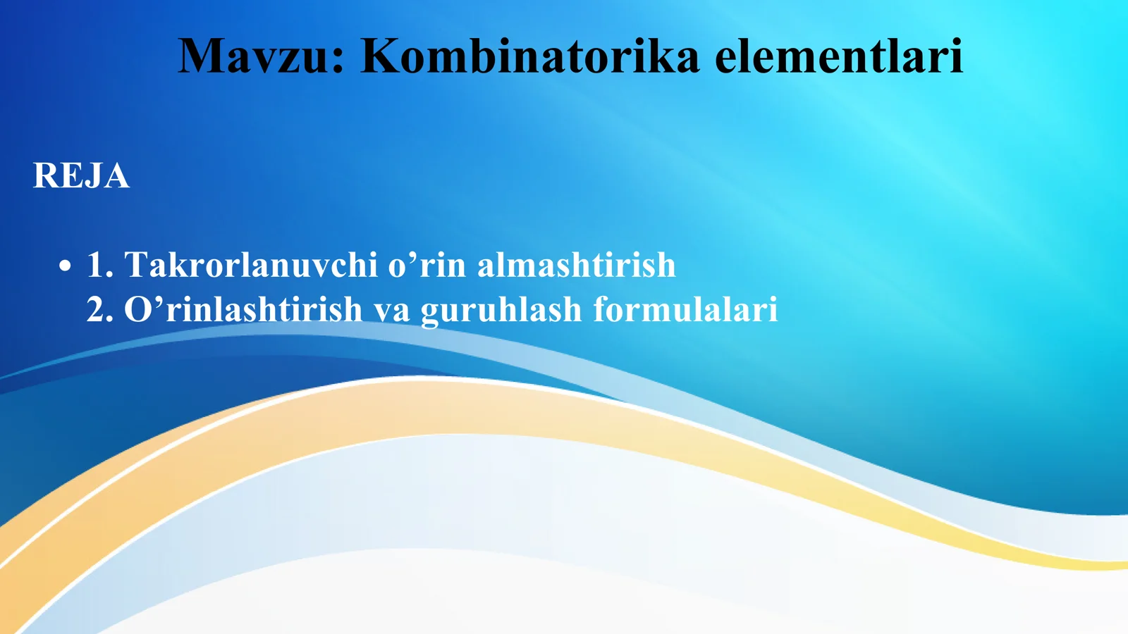 Kombinatorika elementlari