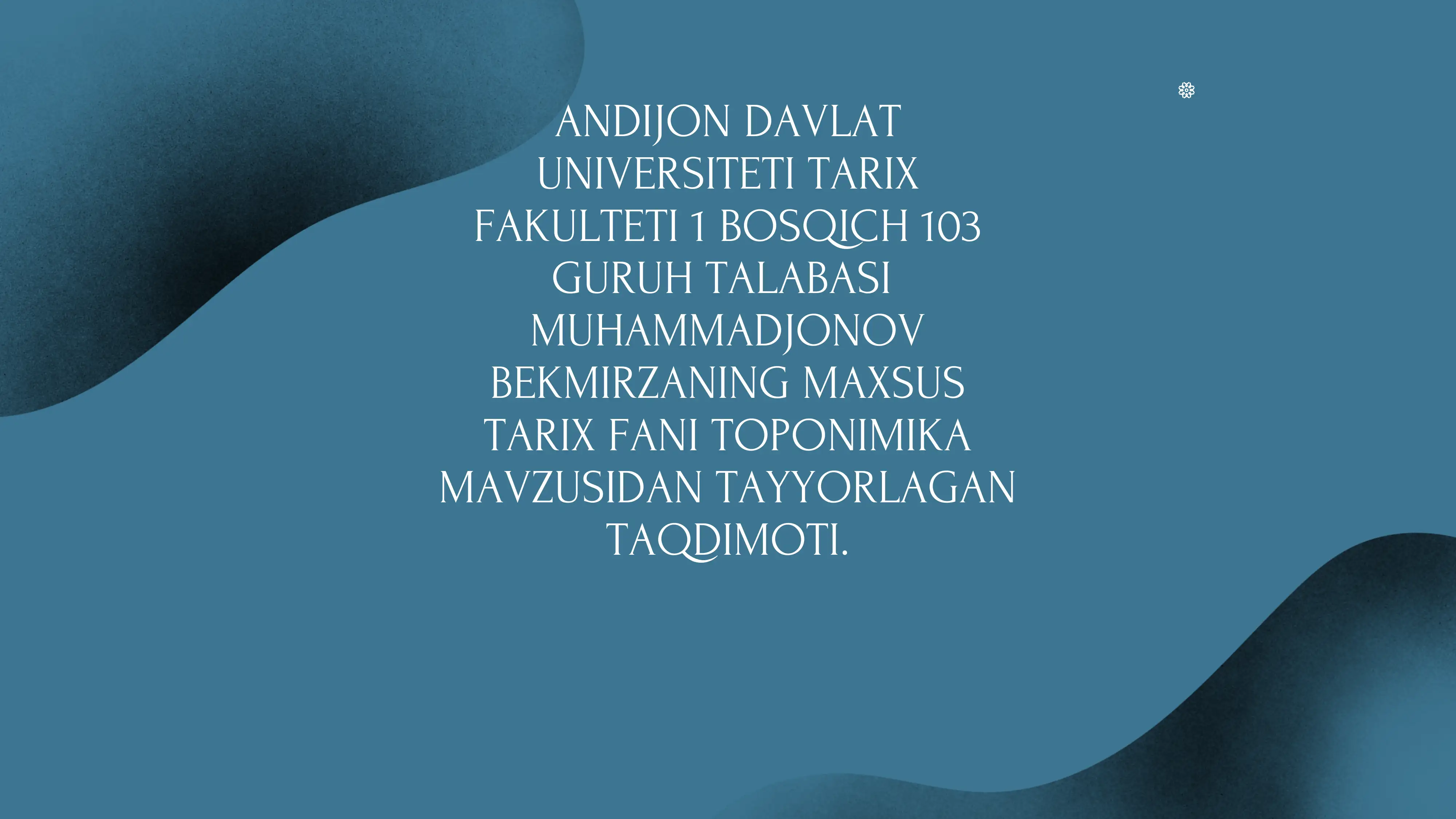 Toponimika yordamchi tarix fani