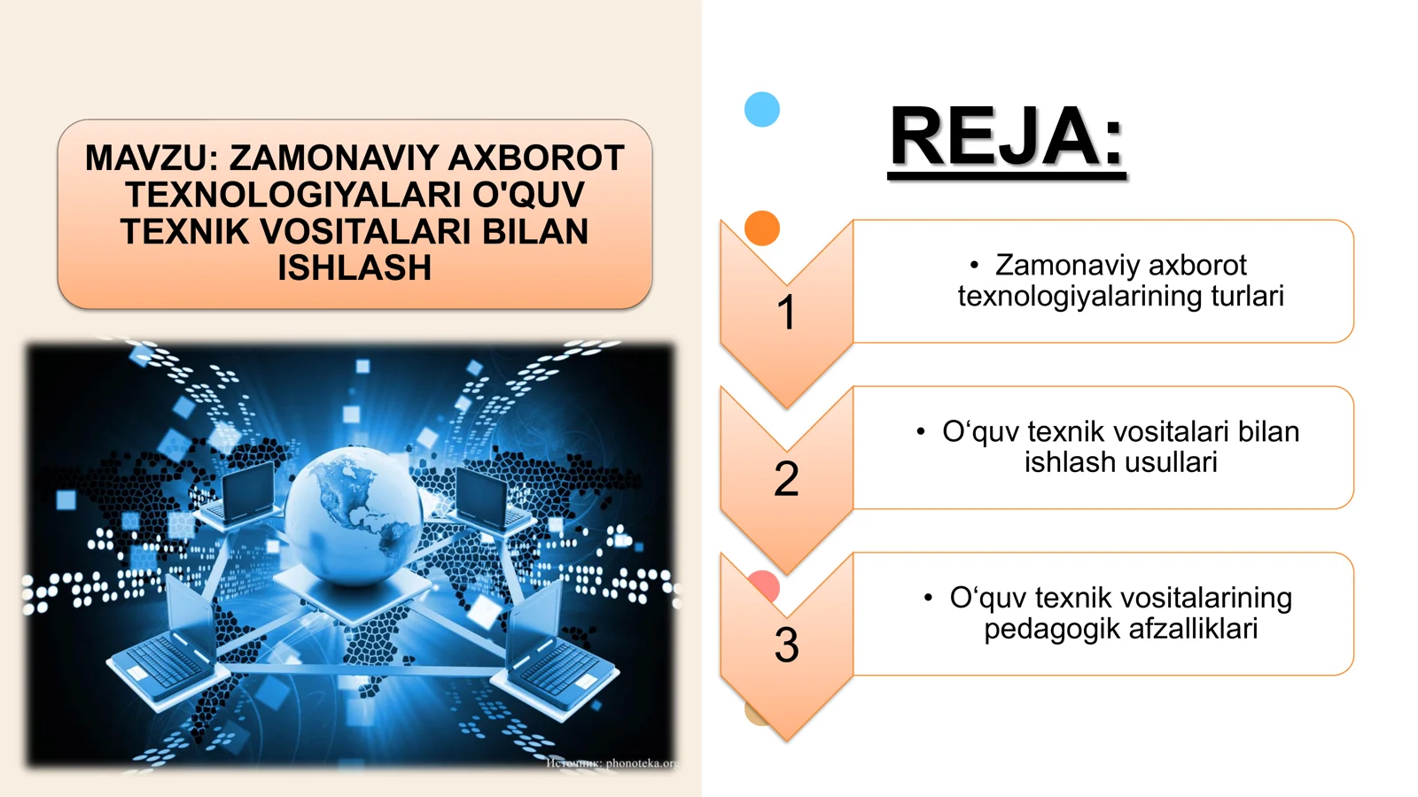 ZAMONAVIY AXBOROT TEXNOLOGIYALARI O'QUV TEXNIK VOSITALARI BILAN ISHLASH
