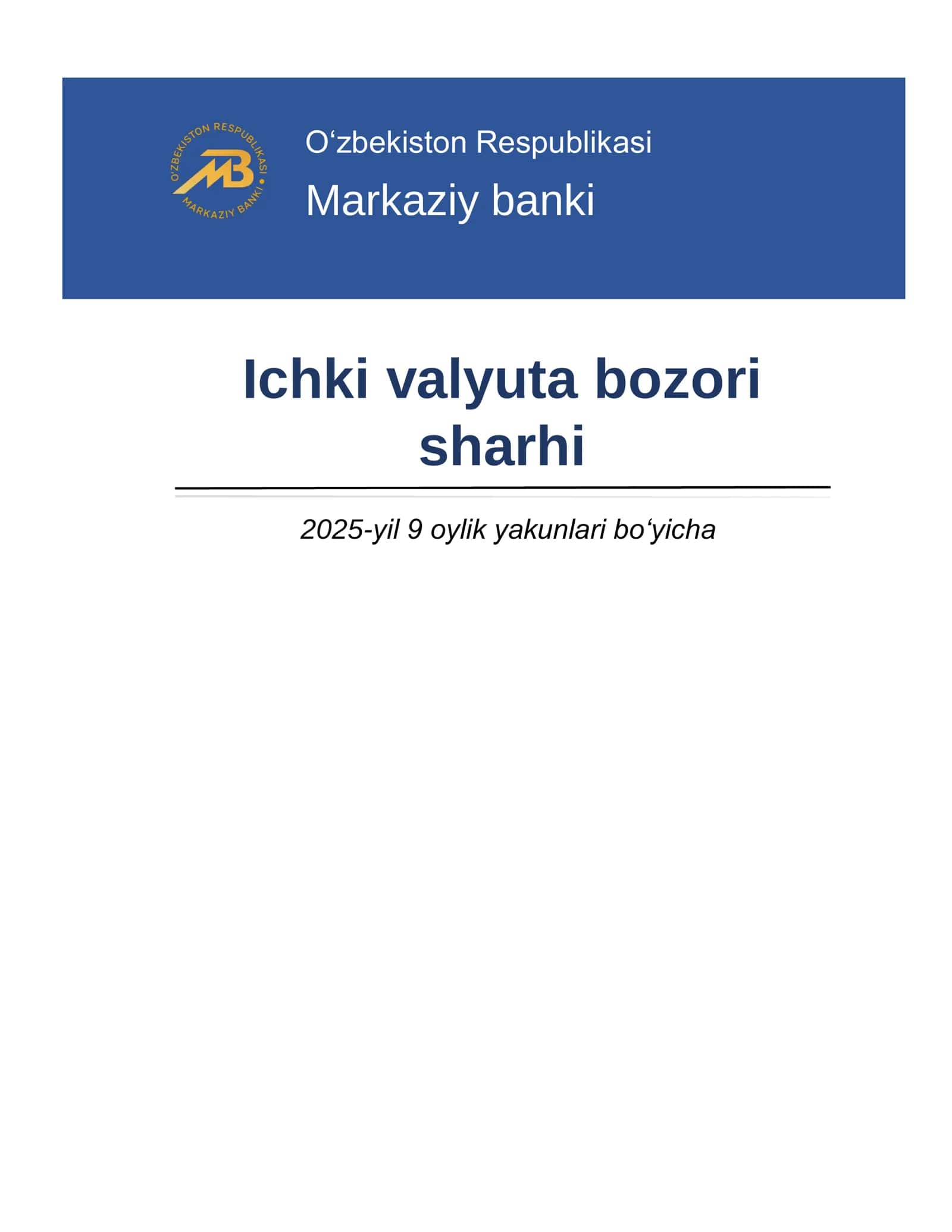 Ichki valyuta bozori sharhi