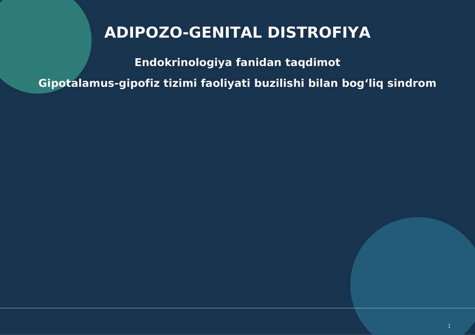 ADIPOZO-GENITAL DISTROFIYA