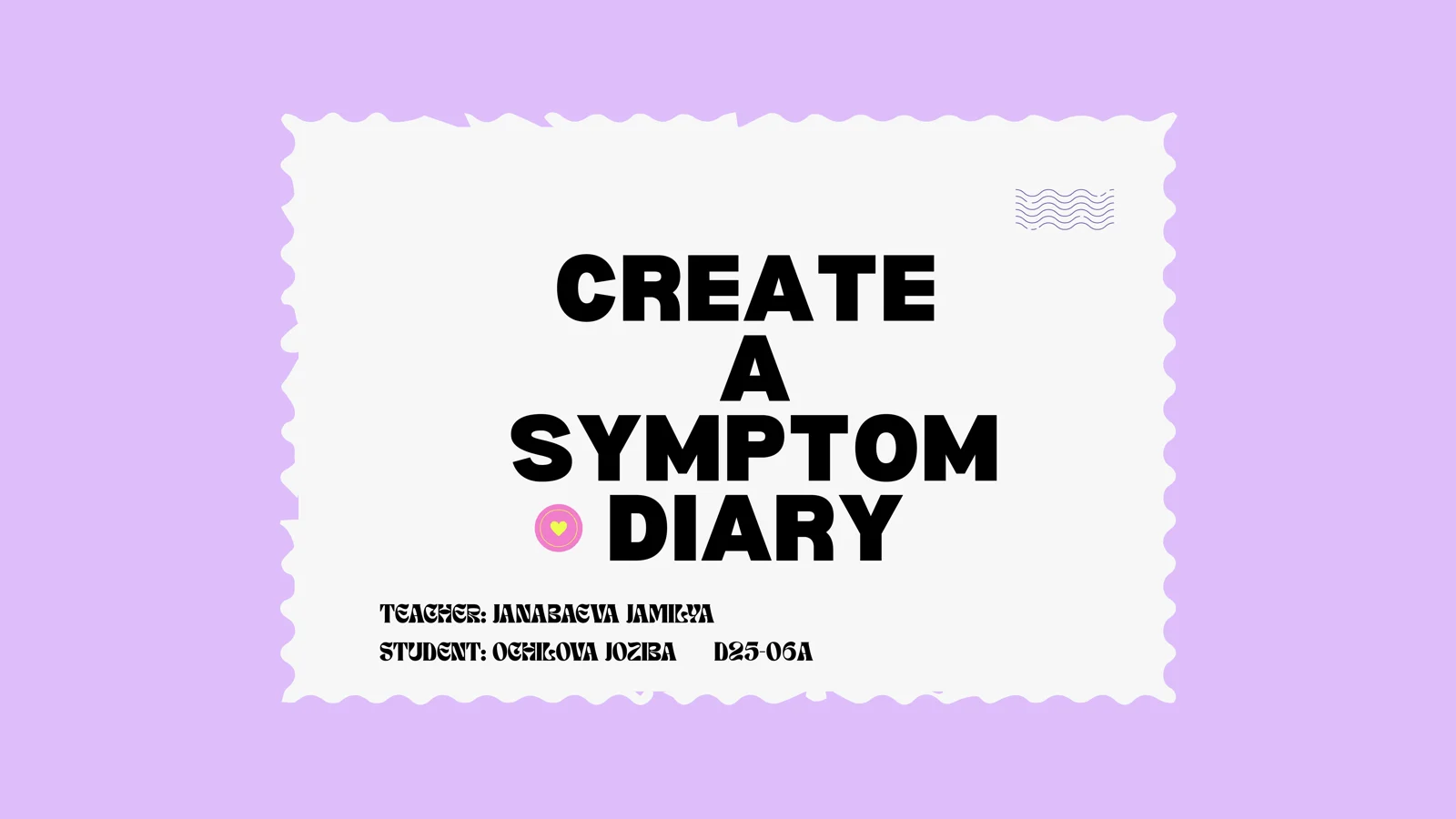 Symptom Diary Creation
