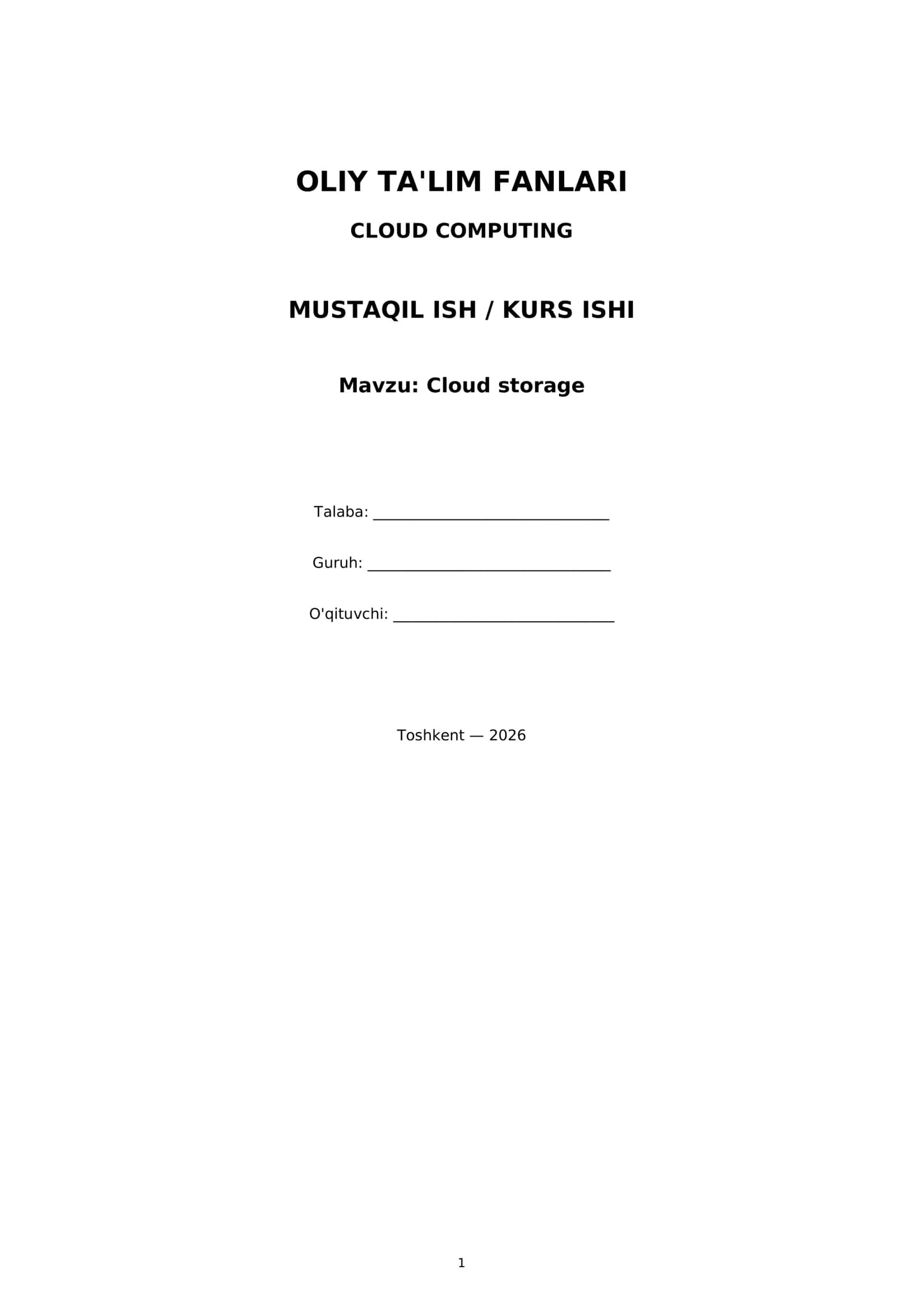 Cloud storage