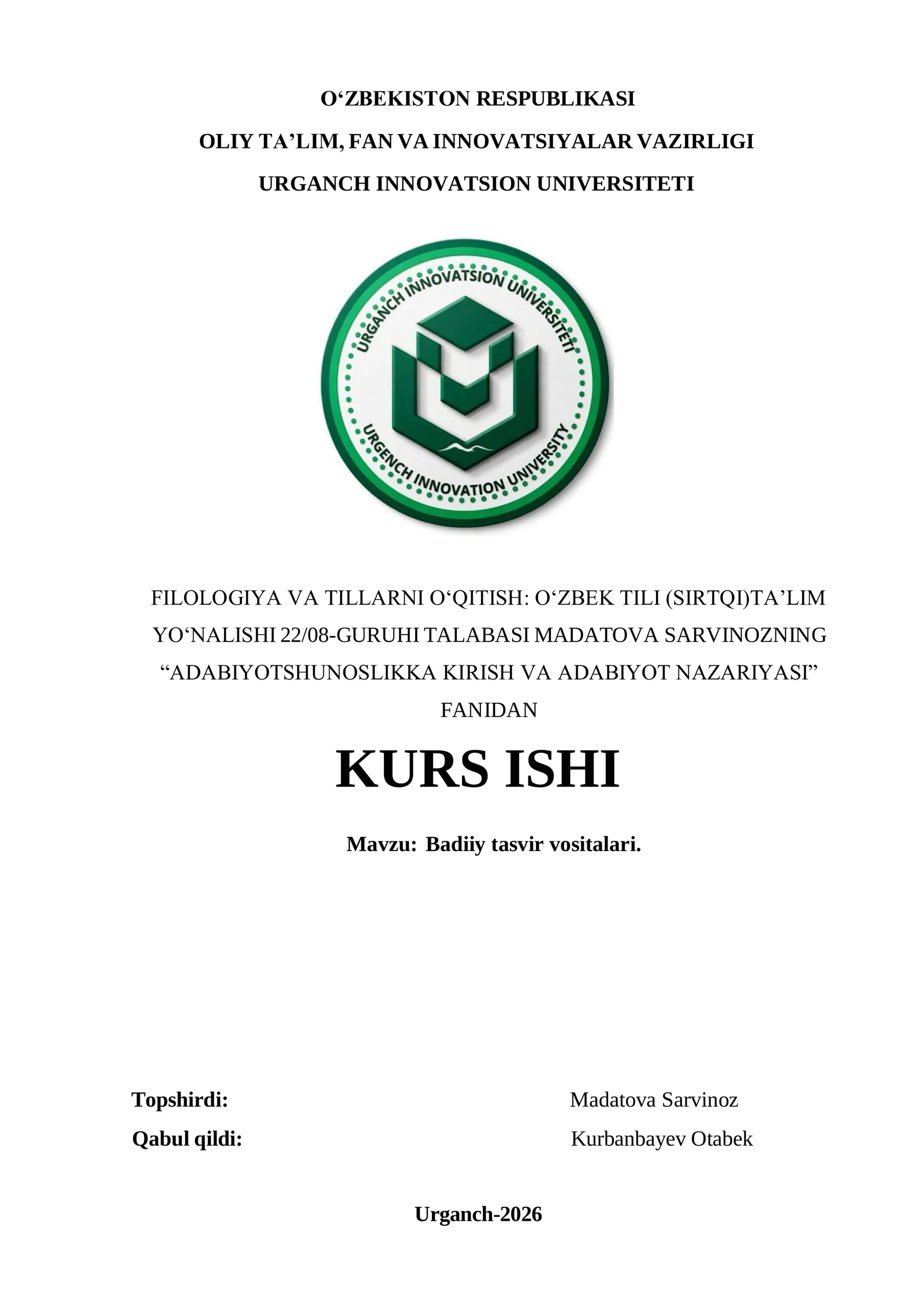 Badiiy tasvir vositalari