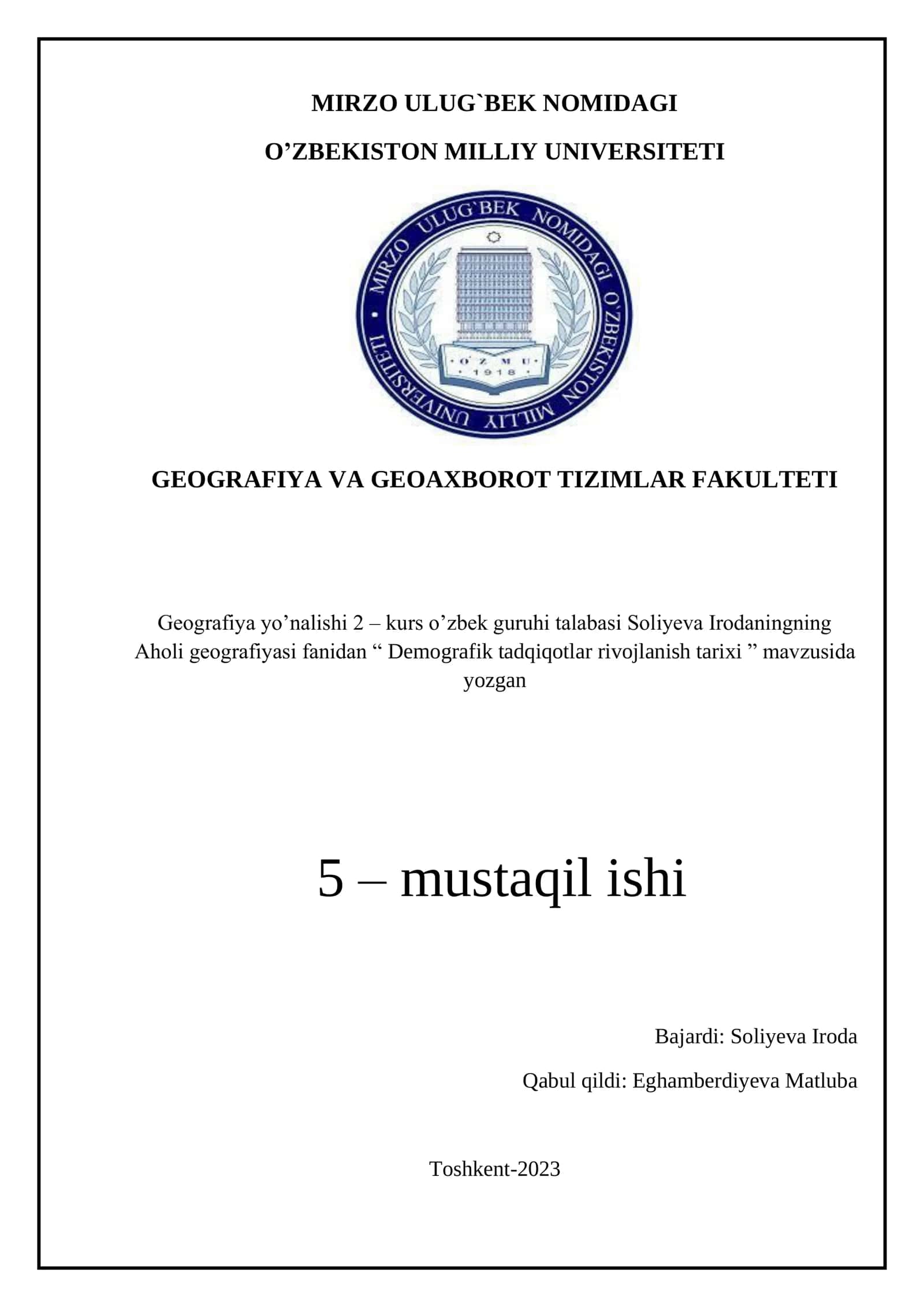 Demografik tadqiqotlar rivojlanish tarixi