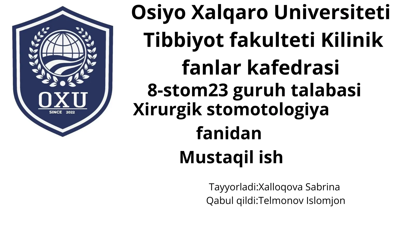 Xirurgik stomotologiya