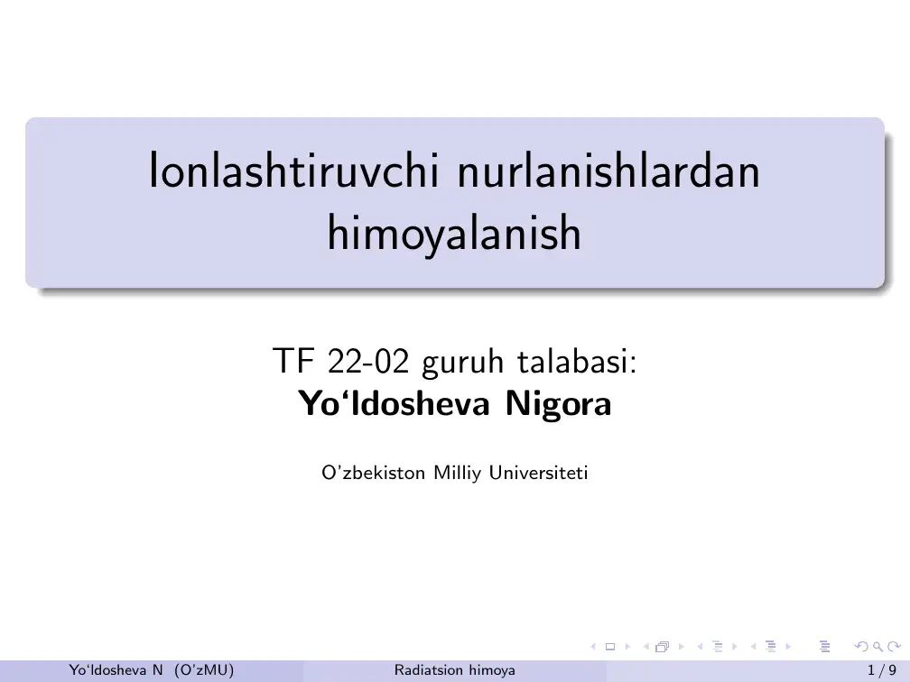 Ionlashtiruvchi nurlanishlardan himoyalanish