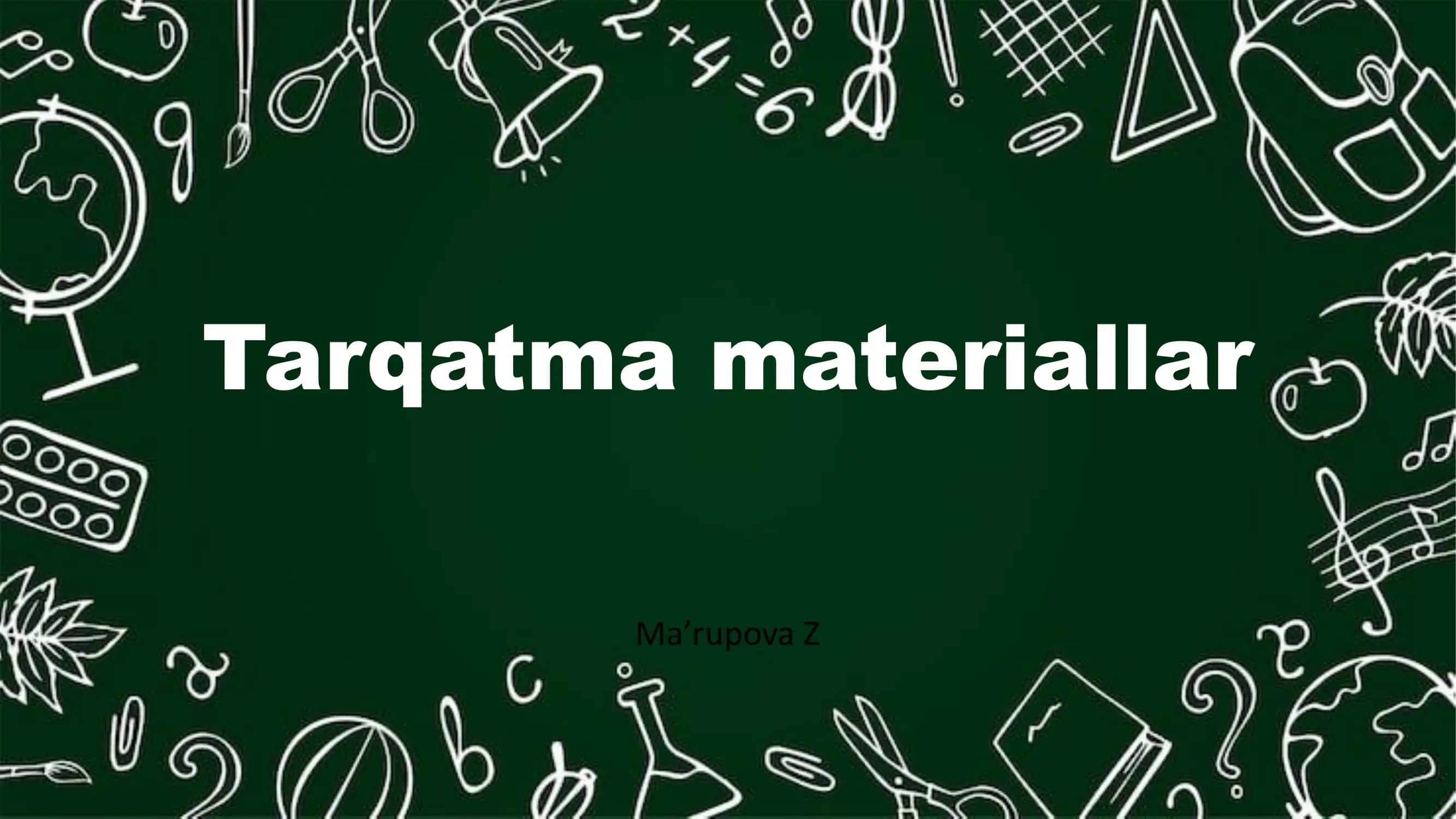 Boshlangʻich sinflarga Tarqatma materiallar