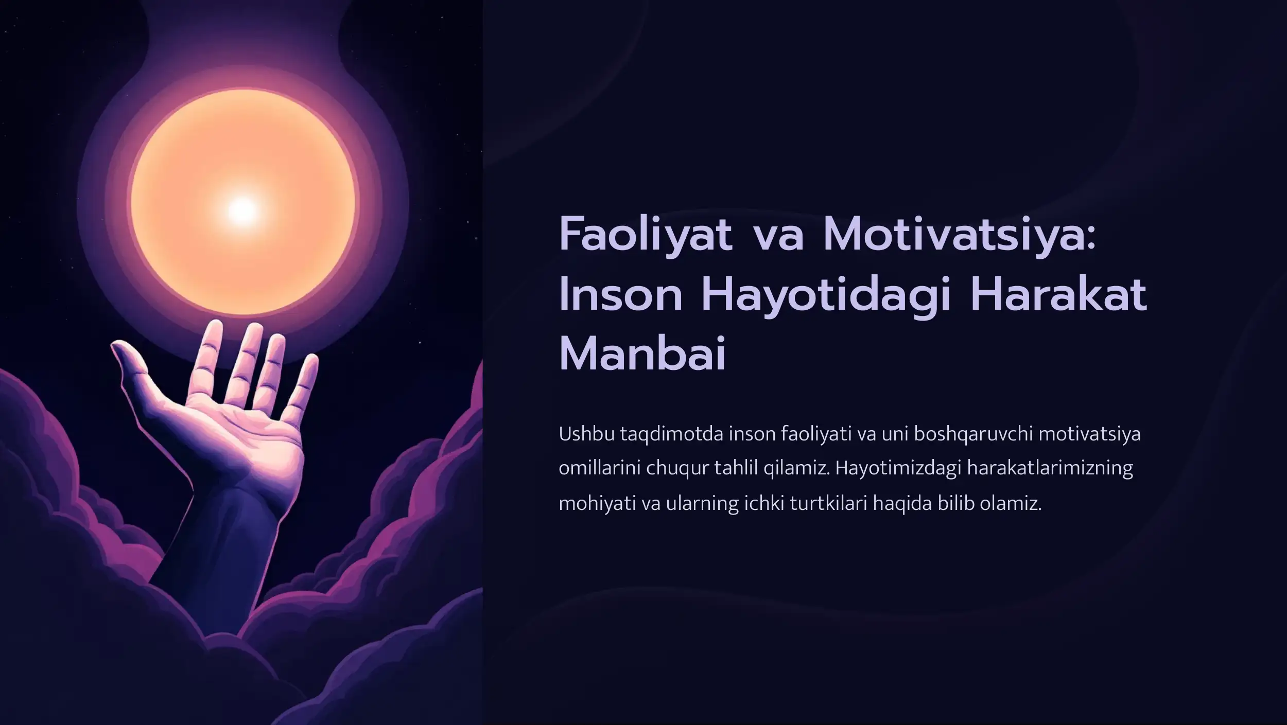 Faoliyat va Motivatsiya