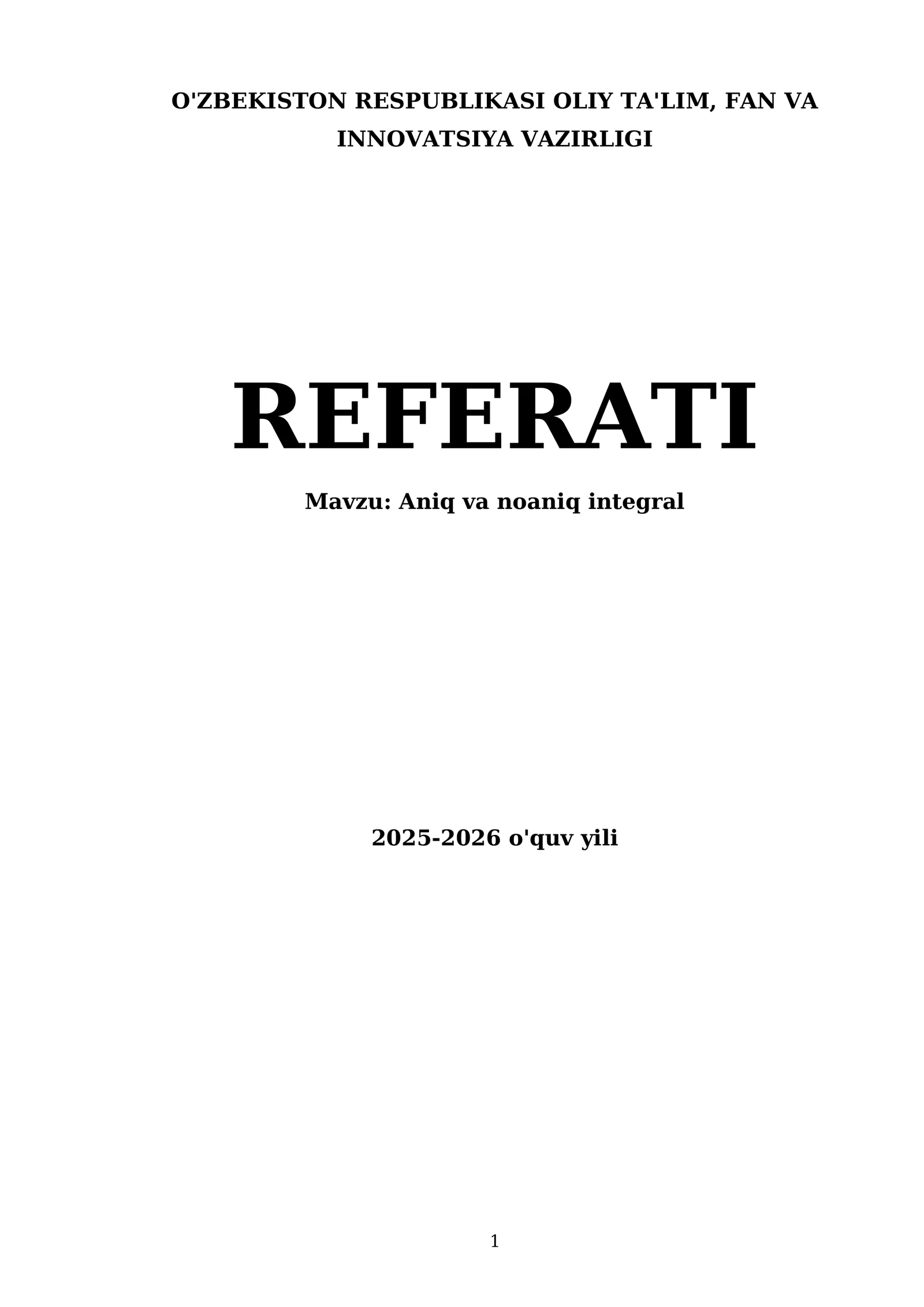 Aniq va noaniq integral