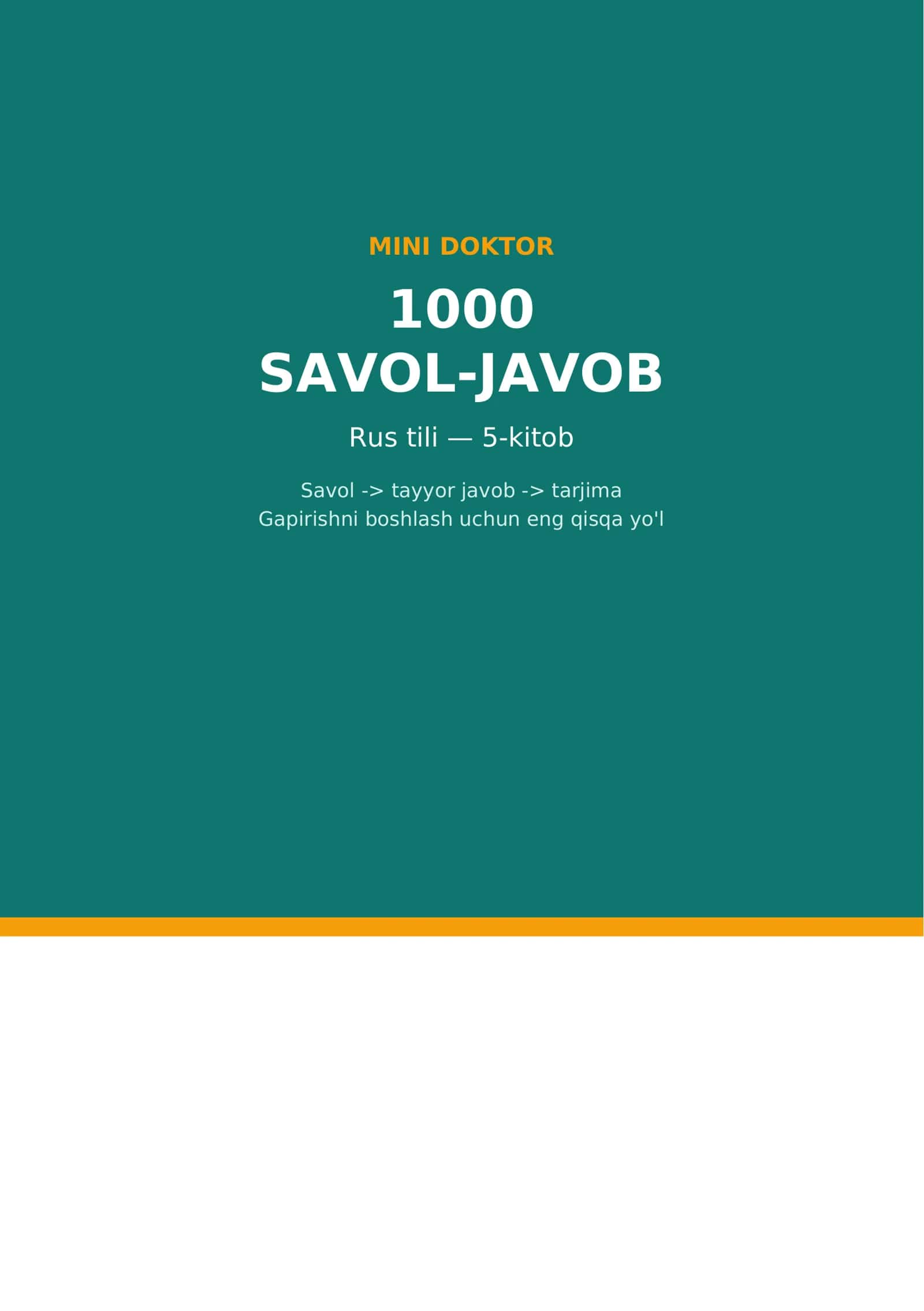 Rus tilidan tayyor 1000 savol javob