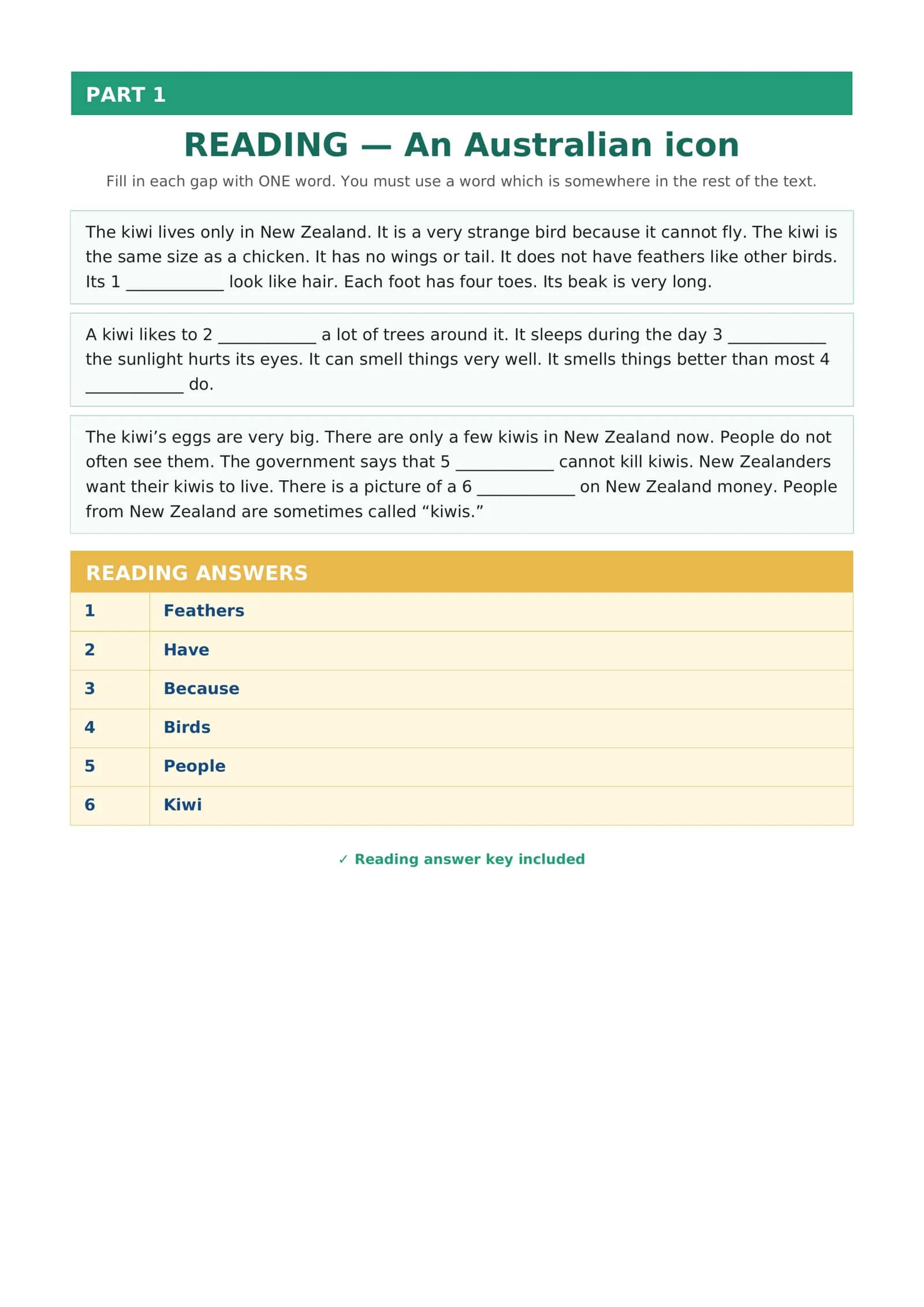 ingliz tili multilevel reading part 1