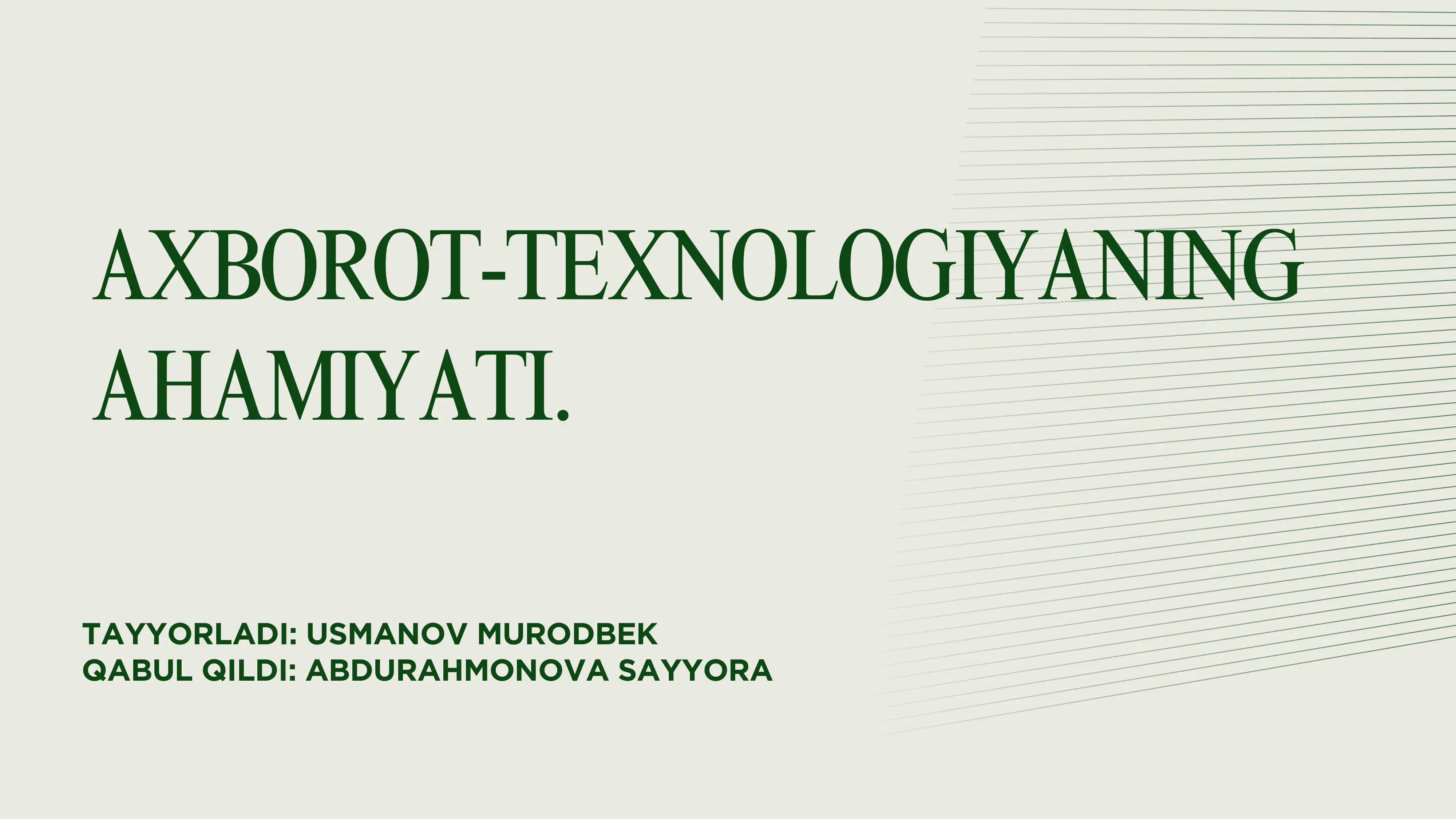 Axborot texnologiyasi