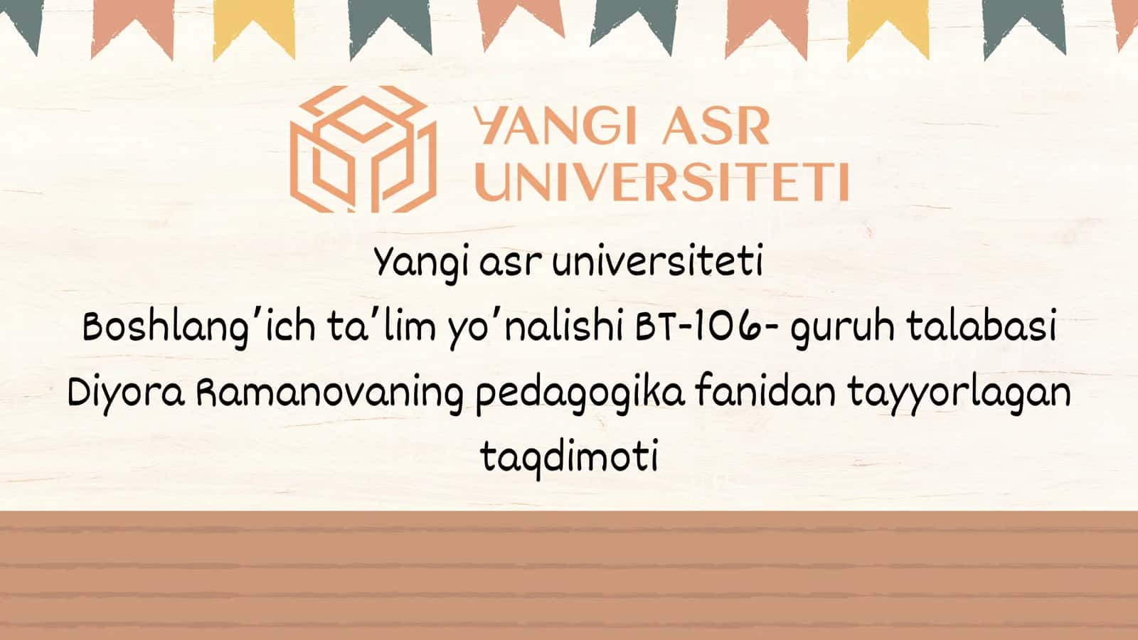 Boshlang’ich ta’lim yo’nalishi BT-106- guruh talabasi