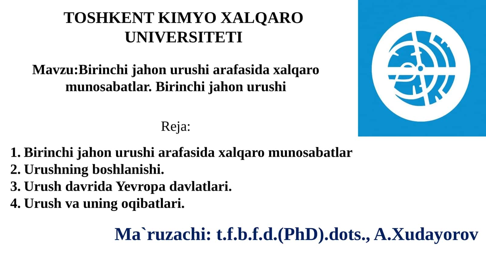 Birinchi jahon urushi arafasida xalqaro munosabatlar. Birinchi jahon urushi