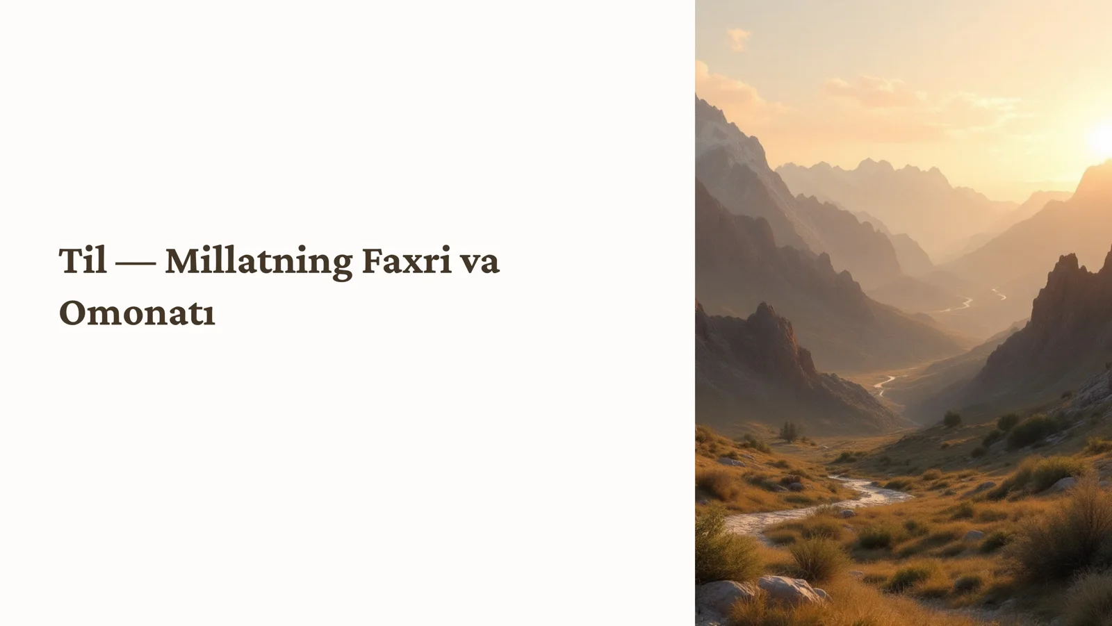 Til — Millatning Faxri va Omonatı