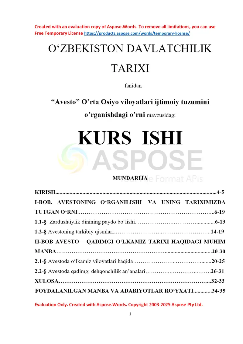 “Avesto” O’rta Osiyo viloyatlari ijtimoiy tuzumini o’rganishdagi o’rni