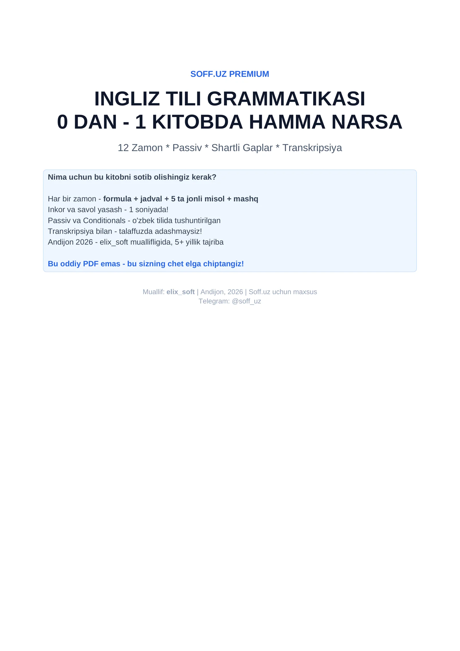 INGLIZ TILI GRAMMATIKASI