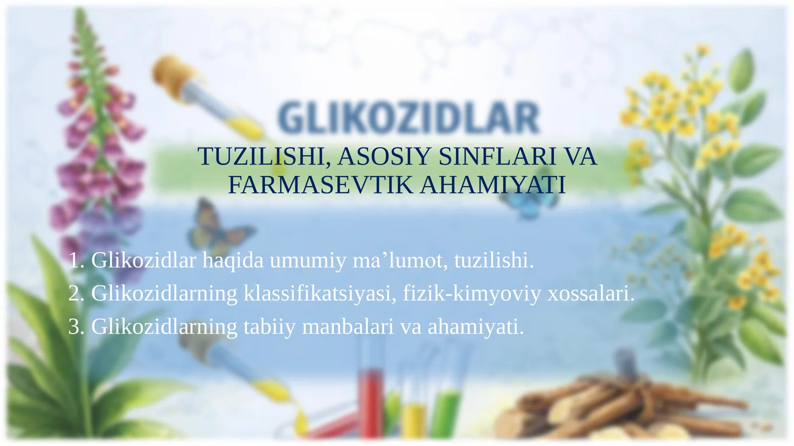 Glikozidlar. Tuzilishi, xossalar, ahamiyati.