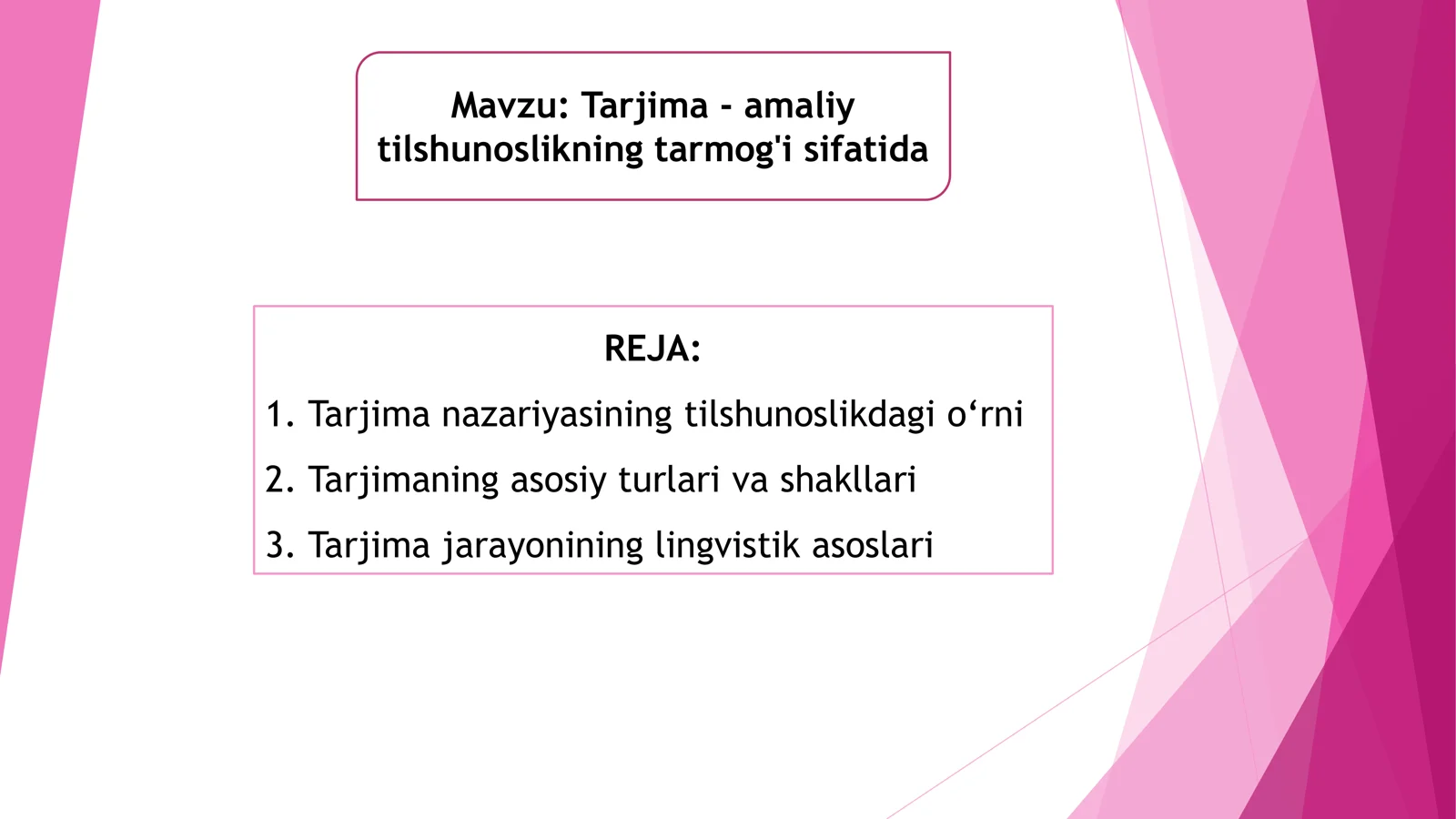 Tarjima -amaliy tilshunoslikning tarmog'i sifatida