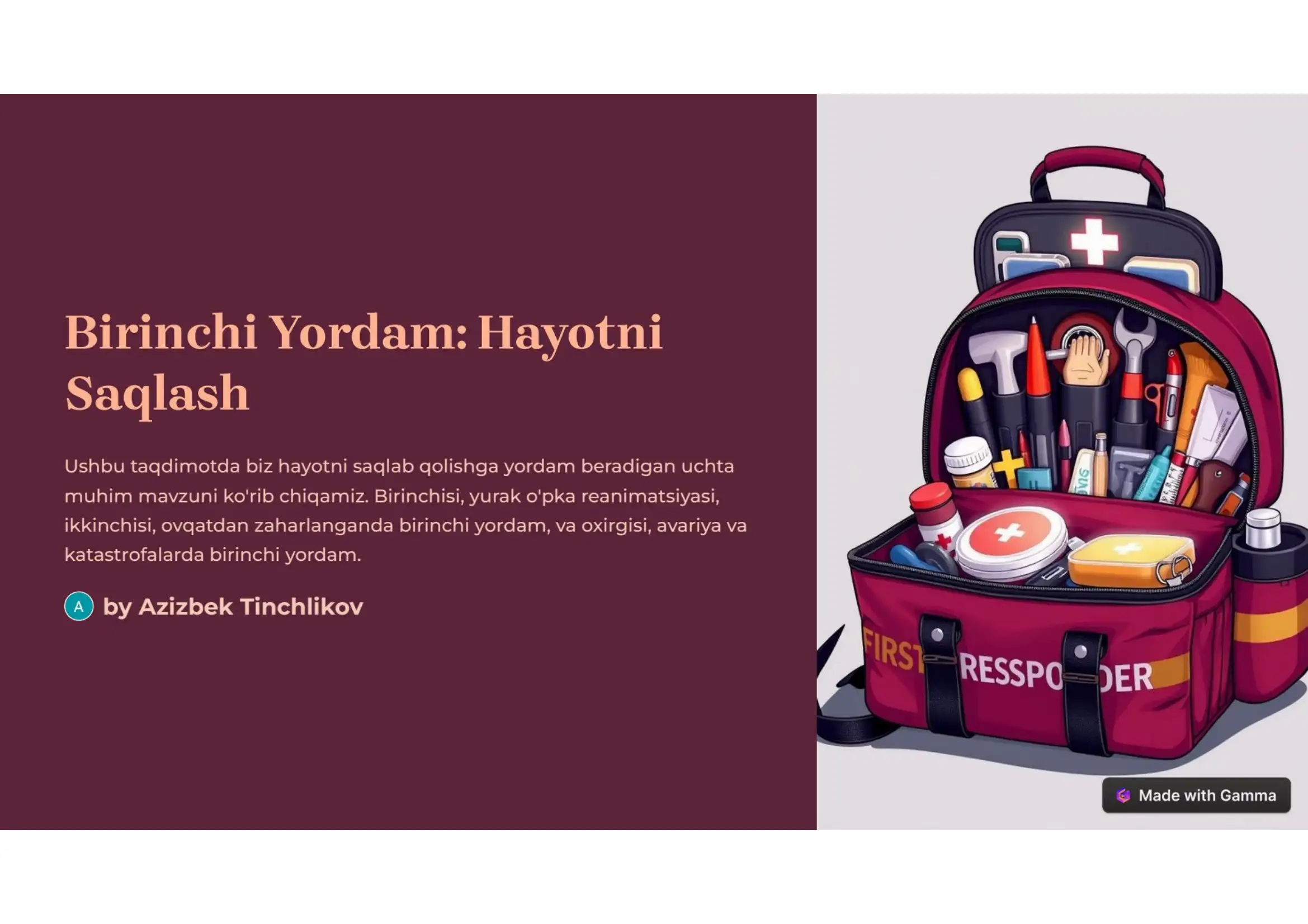 Birinchi yordam: Hayotni saqlash