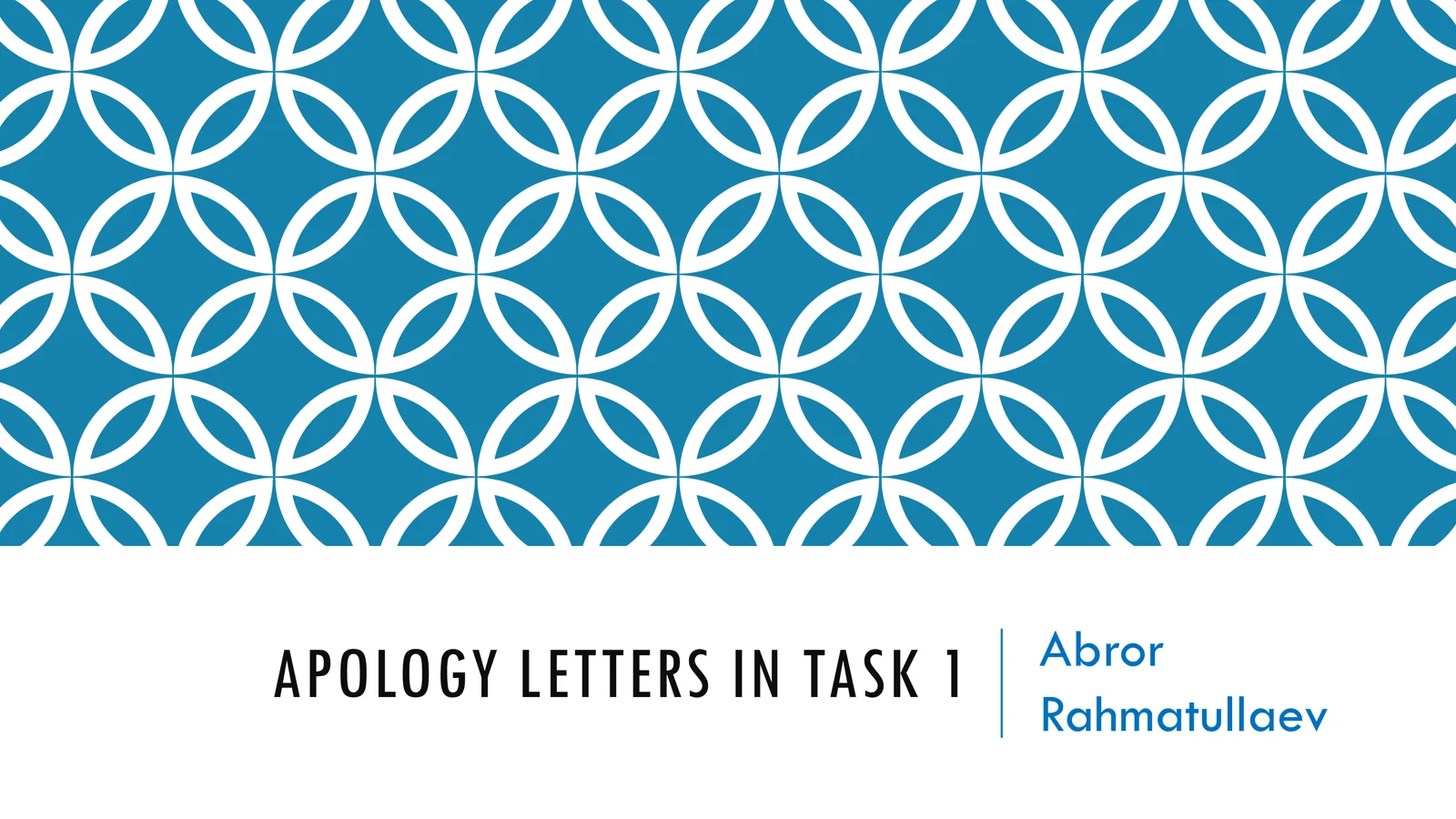 APOLOGY LETTERS IN TASK 1