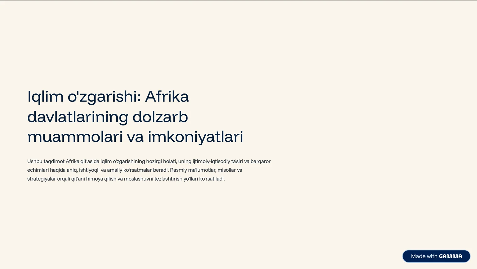 Iqlim o'zgarishi: Afrika