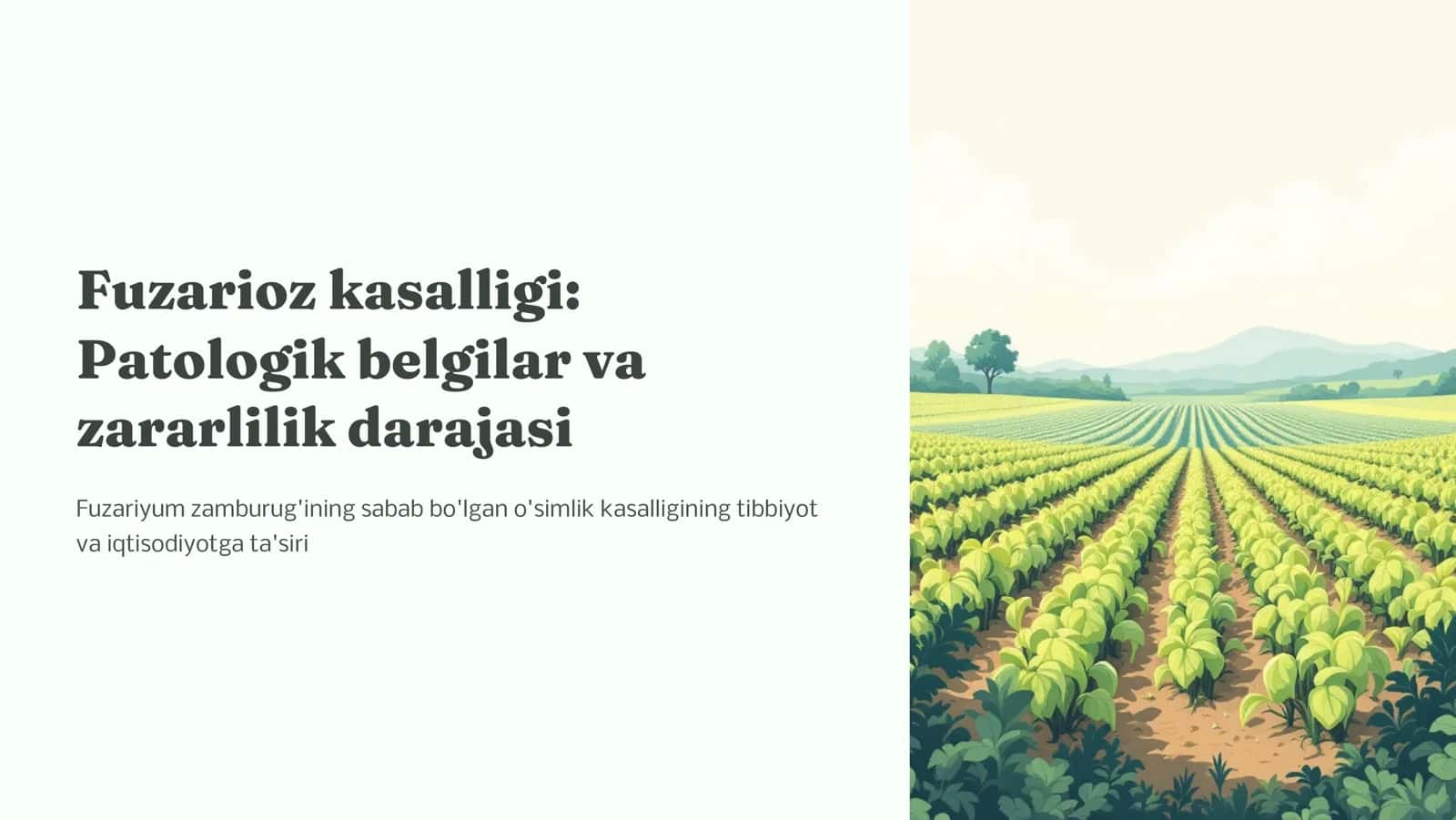 Qishloq xo‘jaligi mahsulotlari zararkunandalariga qarshi kurash fanidan