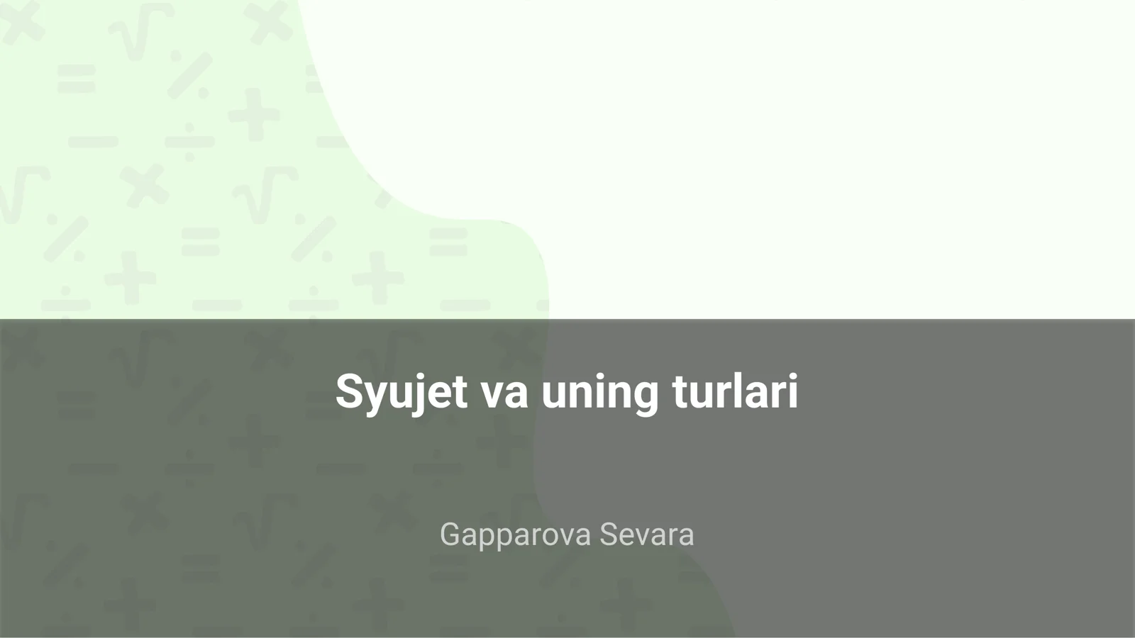 Syujet va uning turlari