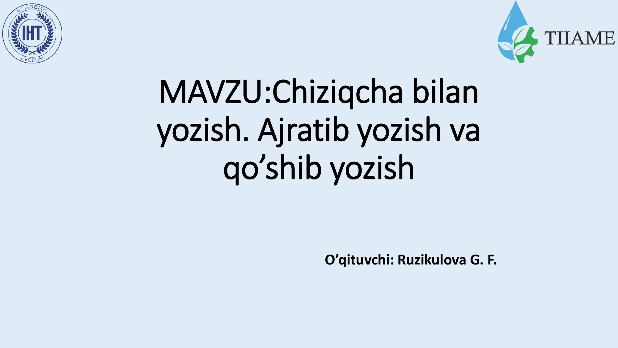 Chiziqcha bilan yozish