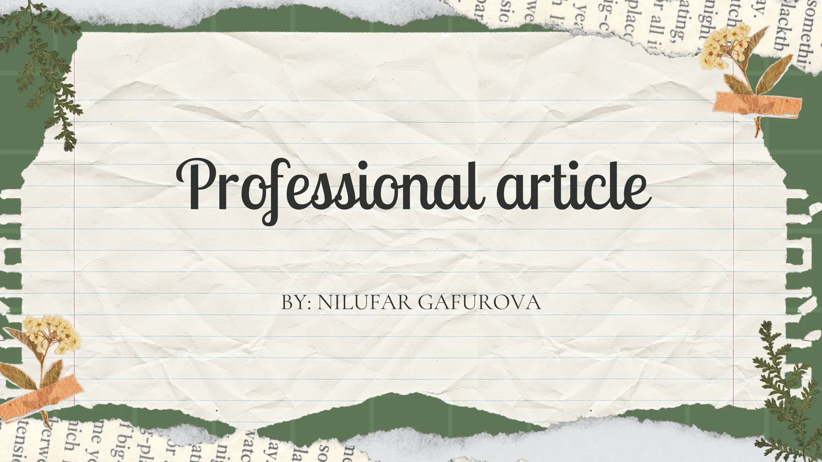 Professional article