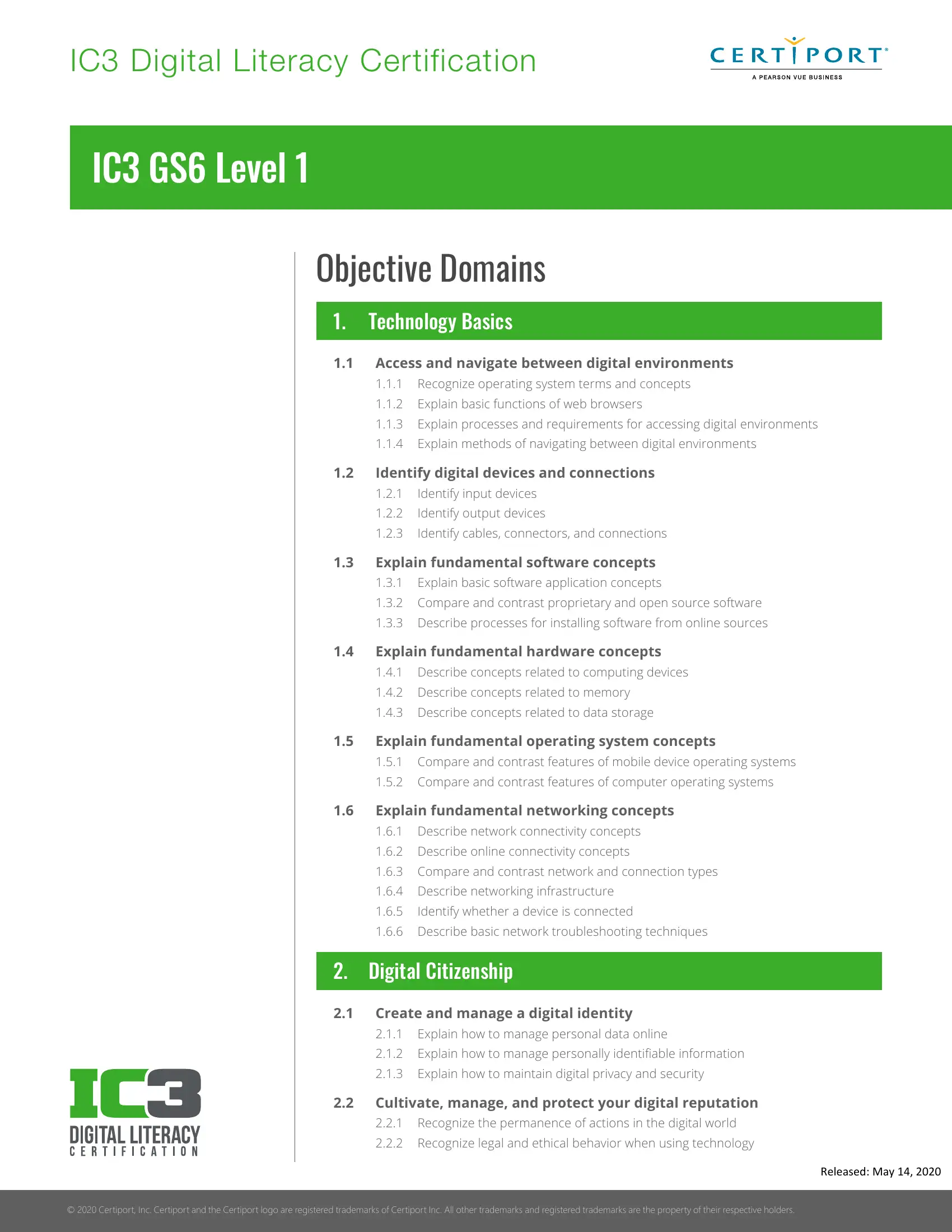 IC3 GS6 Level 1