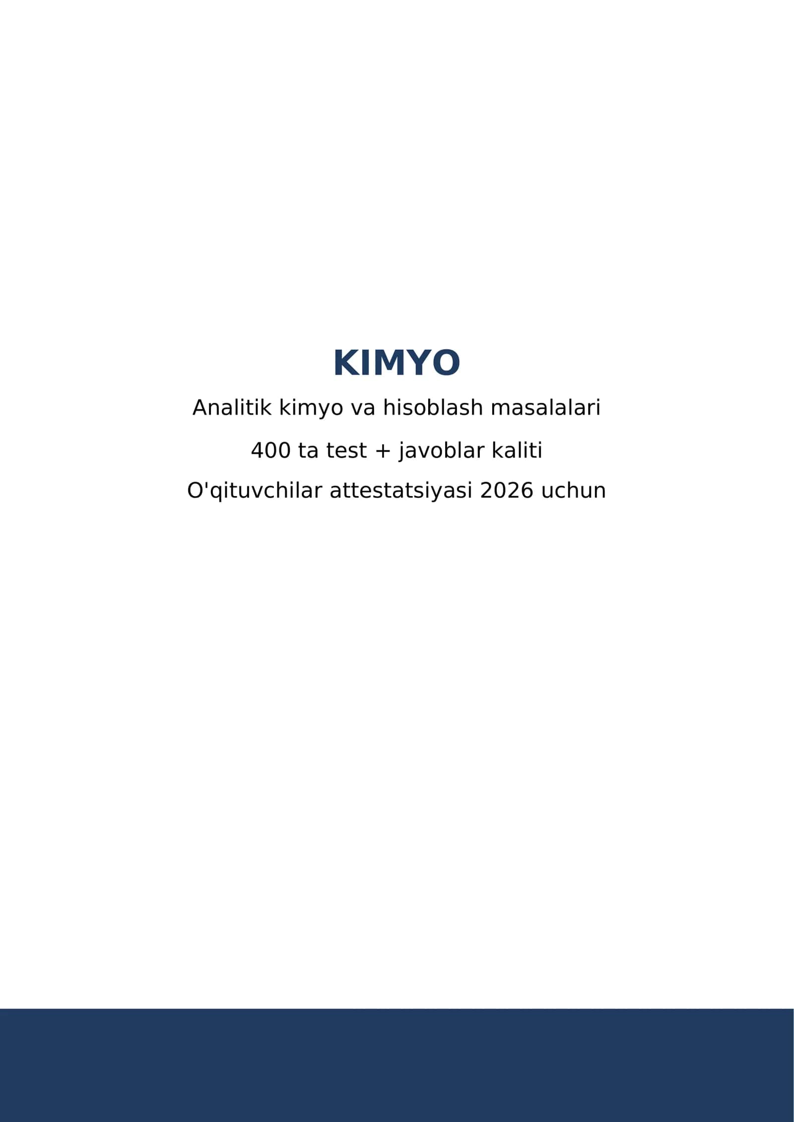 KIMYO - Analitik kimyo va hisoblash masalalari
