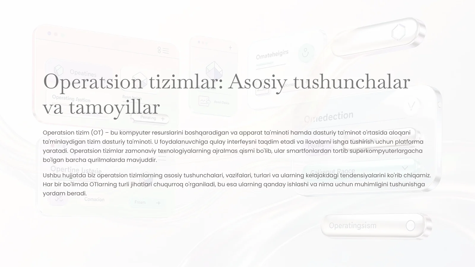 Operatsion tizimlar