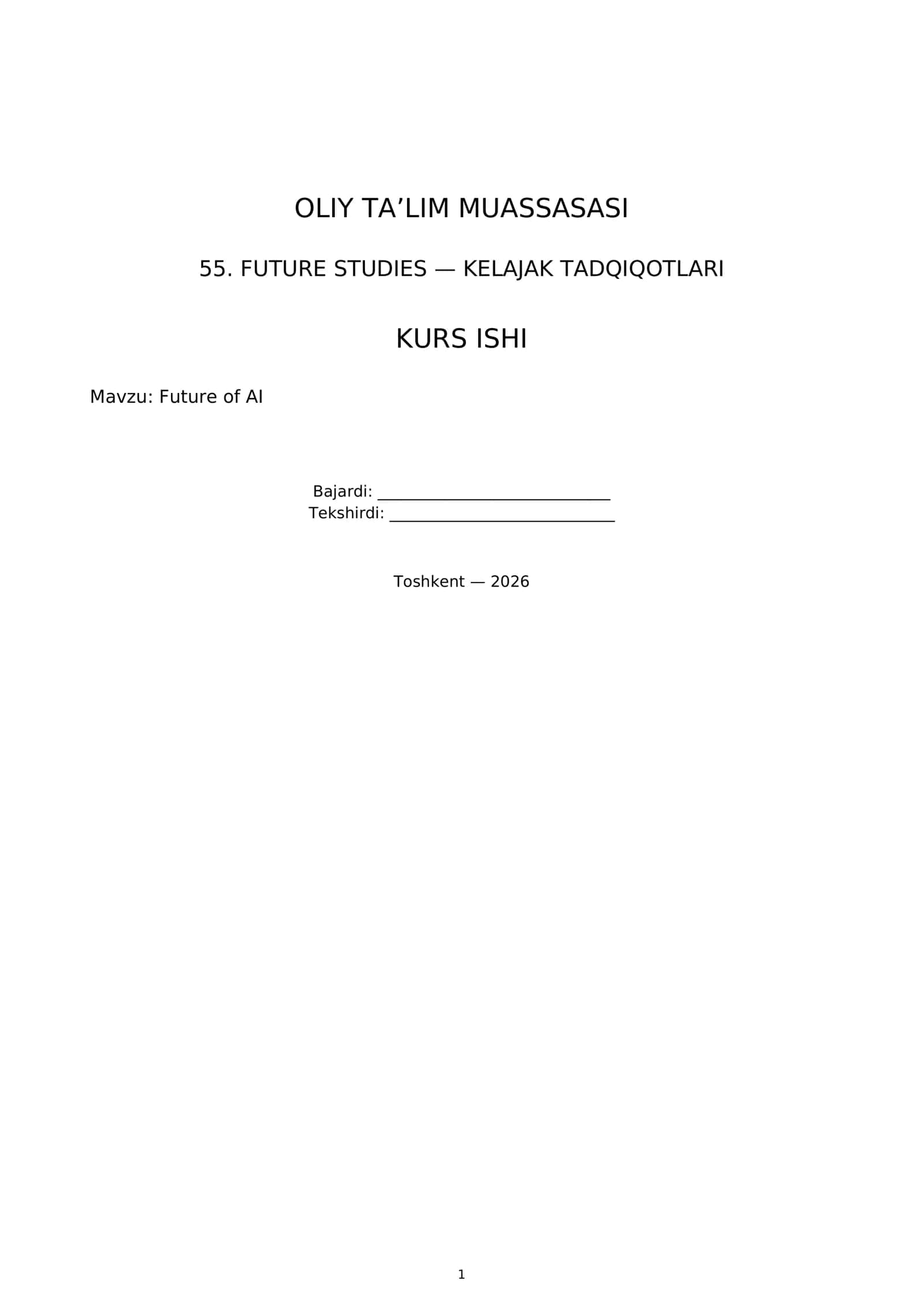 KELAJAK TADQIQOTLARI